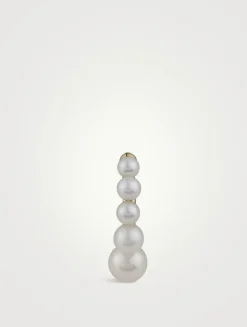 Sea Of Beauty 14K Gold Cascading Pearl Ear Cuff