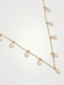 Sea Of Beauty 14K Gold Drop Necklace With Pearls