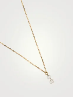Sea Of Beauty 14K Gold Kissing Diamond Drop Necklace