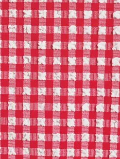 Seersucker Mini Dress In Gingham Print