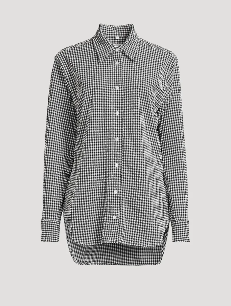 Seersucker Shirt In Gingham Print