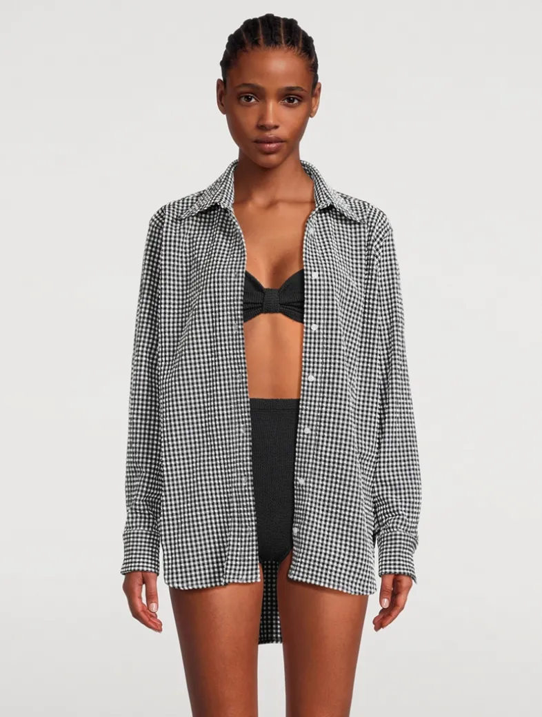 Seersucker Shirt In Gingham Print