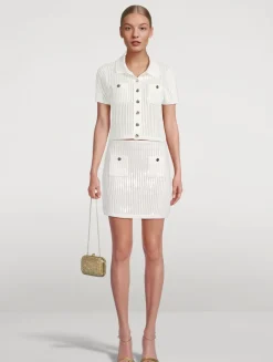 Sequin Crochet Mini Skirt