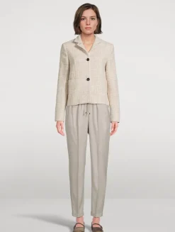 Sequin Jacket In Plaid Print