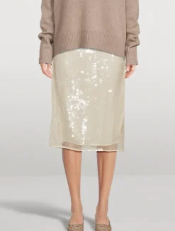 Sequin Midi Skirt