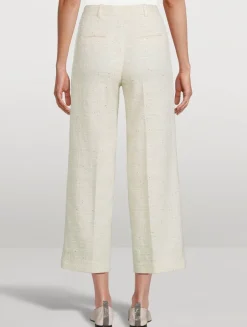 Sequin Straight-Leg Pants