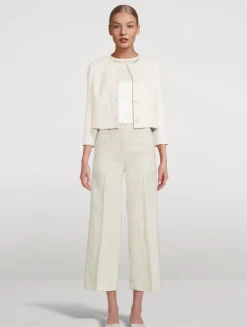 Sequin Straight-Leg Pants