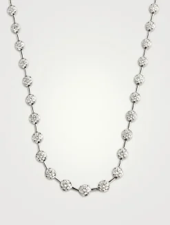 Serena 18K White Gold Diamond Station Necklace