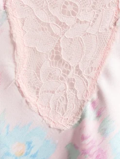 Serene Satin Slip Dress In Floral Print