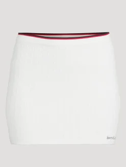 Serif Logo Cable-Knit Mini Skirt