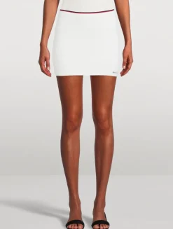 Serif Logo Cable-Knit Mini Skirt