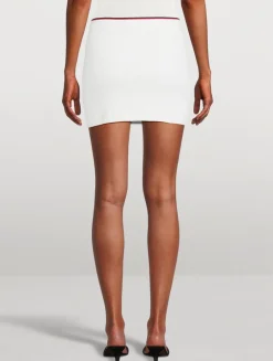Serif Logo Cable-Knit Mini Skirt