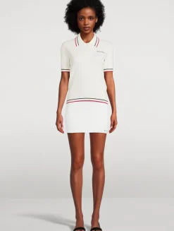 Serif Logo Cable-Knit Mini Skirt