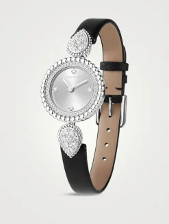 Serpent Bohème Leather Strap Watch With Diamonds