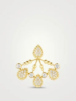 Serpent Bohème Solarité 18K Gold Stud Earring With Diamonds