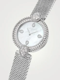 Serpent Bohème Steel Mother-Of-Pearl Bracelet Watch With Diamonds