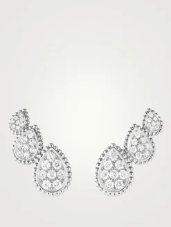 Serpent Bohème Three Motif White Gold Stud Earrings With Diamonds