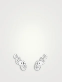 Serpent Bohème Three Motif White Gold Stud Earrings With Diamonds