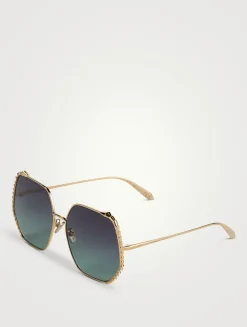 Serpenti Geometric Sunglasses