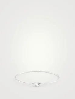 Serrure 18K White Gold Bangle Bracelet With Diamond