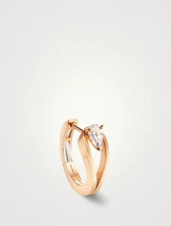 Serti Inverse 18K Rose Gold Earring With Diamond