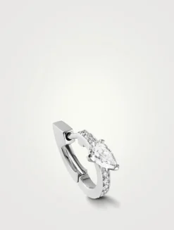 Serti Sur Vide 18K White Gold Earring With Diamond