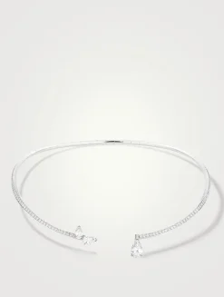 Serti Sur Vide 18K White Gold Diamond Necklace