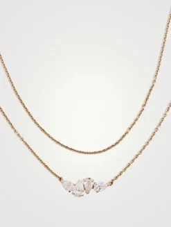 Serti Sur Vide Rose Gold Layered Necklace With Diamonds