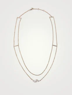 Serti Sur Vide Rose Gold Layered Necklace With Diamonds