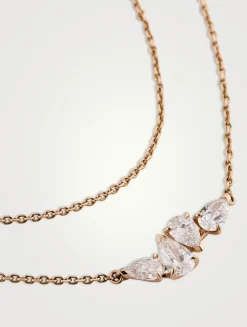 Serti Sur Vide Rose Gold Layered Necklace With Diamonds