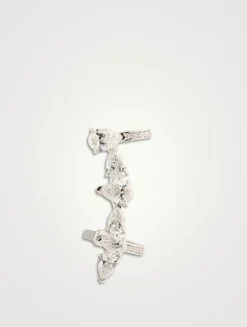 Serti Sur Vide White Gold Left Ear Cuff With Diamonds