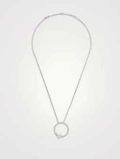 Serti Sur Vide White Gold Pendant Necklace With Diamonds
