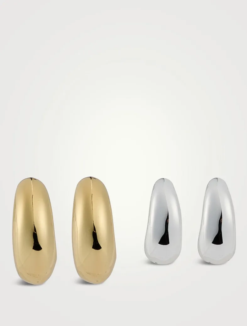 Set Of Two Bombe Hoop Earrings