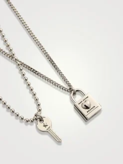 Set Of Two Friendship Padlock Necklaces
