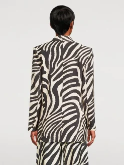 Shawl-Collar Blazer In Zebra Print