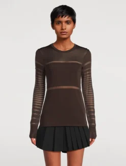 Sheer Long-Sleeve Top