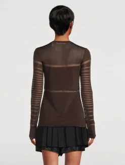 Sheer Long-Sleeve Top