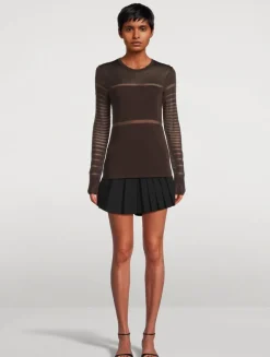 Sheer Long-Sleeve Top