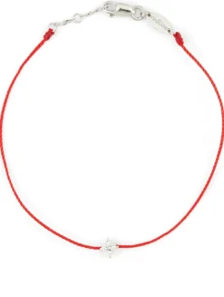 Shiny 18K White Gold String Bracelet With Diamonds