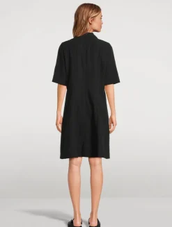 Short-Sleeve A-Line Dress