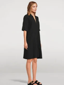 Short-Sleeve A-Line Dress