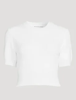 Short-Sleeve Slub Sweater