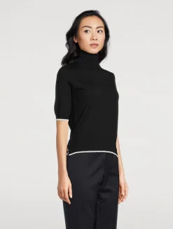 Short-Sleeve Turtleneck Sweater
