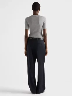 Silk Crew-neck Sweater With Logo