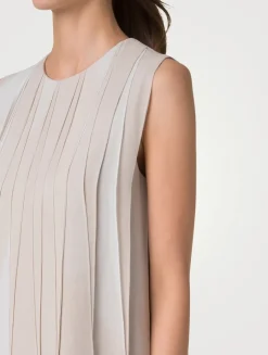 Silk Georgette Shift Dress In Chiaroscuro Print