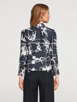 Silk Jacket In Olympic Constellation Print