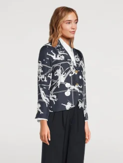 Silk Jacket In Olympic Constellation Print