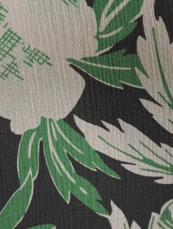 Silk Midi Dress In Hibiscus Floral Print