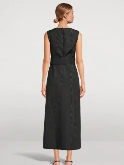 Silk Moiré Column Dress