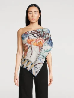 Silk Scarf In Giada Print